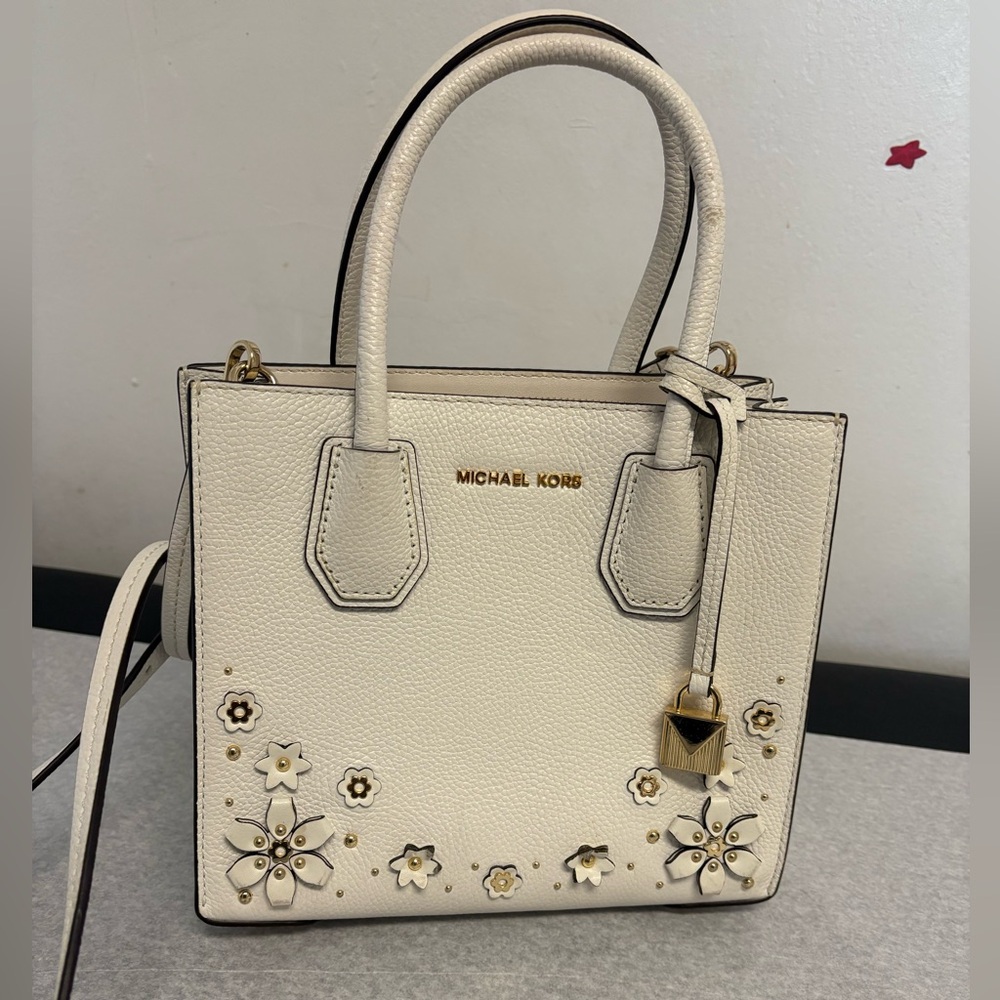 Michael Kors Cream Floral Handbag